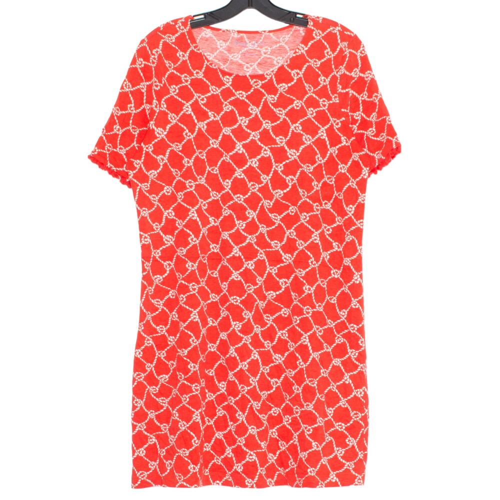 Draper James Tunic Dress Pima Cotton Rope Nautical Coastal Beachy Travel Red L